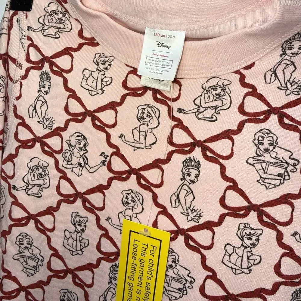 Hanna Andersson Disney Princess Holiday HannaJams Pajama Set Size 8 NWOT